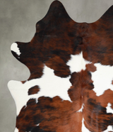 Tricolor X-Large Brazilian Cowhide Rug 6'10"H x 5'11"W #A55036 by Hudson Hides