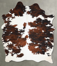 Tricolor Large Brazilian Cowhide Rug 6'6"H x 4'11"W #A55038 by Hudson Hides