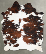 Tricolor Large Brazilian Cowhide Rug 6'6"H x 4'11"W #A55038 by Hudson Hides
