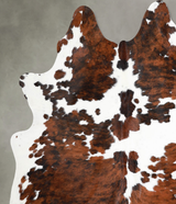 Tricolor Large Brazilian Cowhide Rug 6'5"H x 5'9"W #A55039 by Hudson Hides