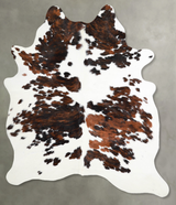 Tricolor Large Brazilian Cowhide Rug 7'1"H x 5'7"W #A55040 by Hudson Hides