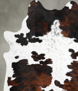 Tricolor Large Brazilian Cowhide Rug 6'11"H x 5'8"W #A55041 by Hudson Hides