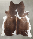 Chocolate and White X-Large Brazilian Cowhide Rug 6'11"H x 6'1"W #A55118 by Hudson Hides