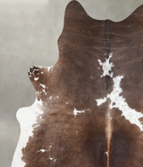 Chocolate and White X-Large Brazilian Cowhide Rug 6'11"H x 6'1"W #A55118 by Hudson Hides
