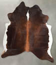 Chocolate and White Large Brazilian Cowhide Rug 6'1"H x 5'8"W #A55121 by Hudson Hides