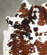 Tricolor X-Large Brazilian Cowhide Rug 7'2"H x 6'3"W #A55129 by Hudson Hides