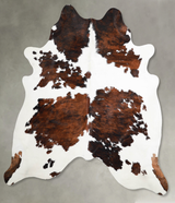 Tricolor X-Large Brazilian Cowhide Rug 6'10"H x 6'11"W #A55131 by Hudson Hides