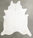 Solid White X-Large Brazilian Cowhide Rug 6'10"H x 6'6"W #A55141 by Hudson Hides