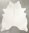 Solid White Large Brazilian Cowhide Rug 6'9"H x 5'10"W #A55153 by Hudson Hides