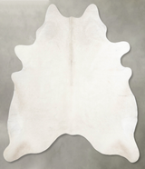 Solid White Large Brazilian Cowhide Rug 6'9"H x 5'10"W #A55153 by Hudson Hides
