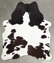 Chocolate and White Medium Brazilian Cowhide Rug 5'3"H x 4'5"W #A55170 by Hudson Hides