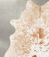 Beige and White Medium Brazilian Cowhide Rug 5'6"H x 4'9"W #A55172 by Hudson Hides