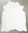 Solid White Medium Brazilian Cowhide Rug 4'5"H x 4'10"W #A55177 by Hudson Hides