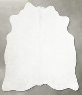 Solid White Medium Brazilian Cowhide Rug 4'5"H x 4'10"W #A55177 by Hudson Hides