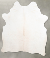 Ivory with Beige Medium Brazilian Cowhide Rug 5'7"H x 4'8"W #A55178 by Hudson Hides