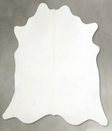 Solid White X-Large Brazilian Cowhide Rug 6'4"H x 6'9"W #A55183 by Hudson Hides