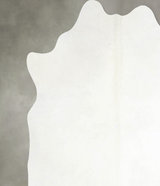Solid White X-Large Brazilian Cowhide Rug 6'4"H x 6'9"W #A55183 by Hudson Hides