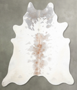 Grey with Beige XX-Large Brazilian Cowhide Rug 7'5"H x 6'11"W #A55195 by Hudson Hides