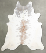 Grey with Beige XX-Large Brazilian Cowhide Rug 7'5"H x 6'11"W #A55195 by Hudson Hides