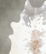 Grey with Beige XX-Large Brazilian Cowhide Rug 7'5"H x 6'11"W #A55195 by Hudson Hides
