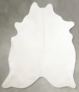 Solid White X-Large Brazilian Cowhide Rug 7'0"H x 6'4"W #A55197 by Hudson Hides