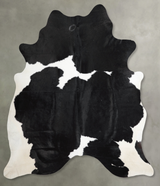 Black and White XX-Large Brazilian Cowhide Rug 7'6"H x 6'9"W #A55204 by Hudson Hides