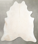 Ivory with Beige X-Large Brazilian Cowhide Rug 7'3"H x 6'9"W #A55207 by Hudson Hides