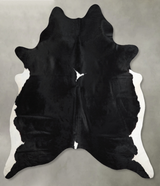 Black and White XX-Large Brazilian Cowhide Rug 8'0"H x 7'0"W #A55209 by Hudson Hides