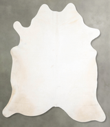 Ivory with Beige X-Large Brazilian Cowhide Rug 7'0"H x 6'3"W #A55213 by Hudson Hides