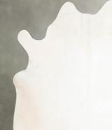 Ivory with Beige X-Large Brazilian Cowhide Rug 7'0"H x 6'3"W #A55213 by Hudson Hides