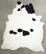 Black and White XX-Large Brazilian Cowhide Rug 8'1"H x 6'11"W #A55215 by Hudson Hides