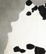 Black and White XX-Large Brazilian Cowhide Rug 8'1"H x 6'11"W #A55215 by Hudson Hides