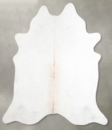 Ivory with Beige X-Large Brazilian Cowhide Rug 7'4"H x 6'8"W #A55217 by Hudson Hides
