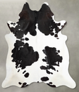 Black and White XX-Large Brazilian Cowhide Rug 7'5"H x 6'11"W #A55222 by Hudson Hides