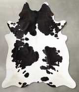 Black and White XX-Large Brazilian Cowhide Rug 7'5"H x 6'11"W #A55222 by Hudson Hides