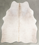 Ivory with Beige Medium Brazilian Cowhide Rug 5'3"H x 4'6"W #A55225 by Hudson Hides
