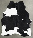 Black and White Medium Brazilian Cowhide Rug 4'10"H x 3'11"W #A55226 by Hudson Hides