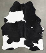 Black and White Medium Brazilian Cowhide Rug 4'10"H x 3'11"W #A55226 by Hudson Hides