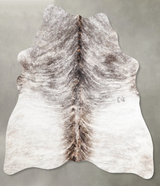 Grey Brindle Medium Brazilian Cowhide Rug 4'10"H x 4'5"W #A55227 by Hudson Hides