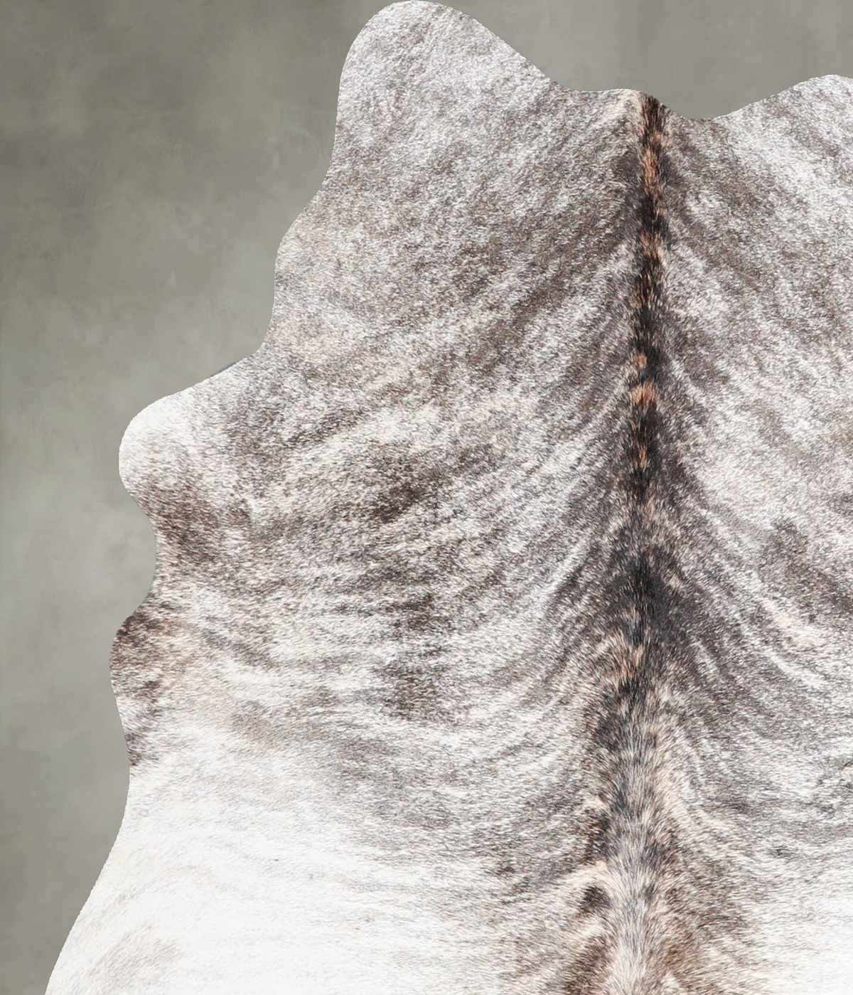 Grey Brindle Medium Brazilian Cowhide Rug 4'10"H x 4'5"W #A55227 by Hudson Hides