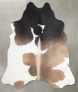 Chocolate and White Medium Brazilian Cowhide Rug 4'9"H x 4'8"W #A55228 by Hudson Hides