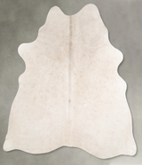 Ivory with Beige Medium Brazilian Cowhide Rug 5'4"H x 5'3"W #A55236 by Hudson Hides