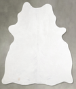 Solid White Medium Brazilian Cowhide Rug 5'6"H x 4'8"W #A55237 by Hudson Hides