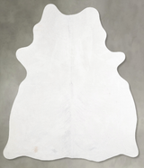 Solid White Medium Brazilian Cowhide Rug 5'6"H x 4'8"W #A55237 by Hudson Hides