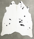 Black and White Medium Brazilian Cowhide Rug 5'1"H x 5'3"W #A55239 by Hudson Hides