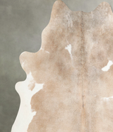 Beige and White XX-Large Brazilian Cowhide Rug 7'6"H x 6'9"W #A55243 by Hudson Hides