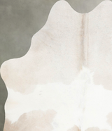 Beige and White Medium Brazilian Cowhide Rug 4'11"H x 4'5"W #A55245 by Hudson Hides