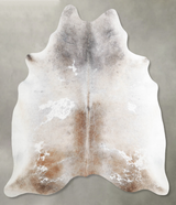 Grey with Beige X-Large Brazilian Cowhide Rug 7'2"H x 6'4"W #A55254 by Hudson Hides
