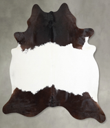 Chocolate and White XX-Large Brazilian Cowhide Rug 7'10"H x 7'1"W #A55257 by Hudson Hides