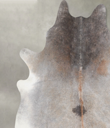 Grey with Beige XX-Large Brazilian Cowhide Rug 7'9"H x 7'8"W #A55258 by Hudson Hides
